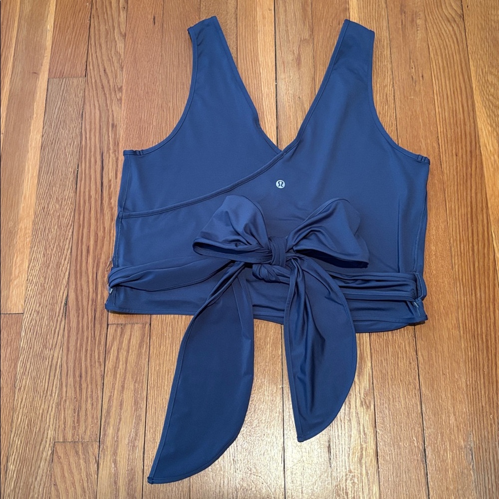 Lululemon Twist Me Up Crop Tank in color Code Blue - Picture 3 of 13